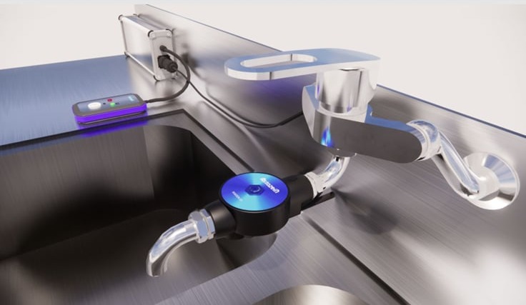 Astozein RAIDEN ozone water generation system installed with a faucet